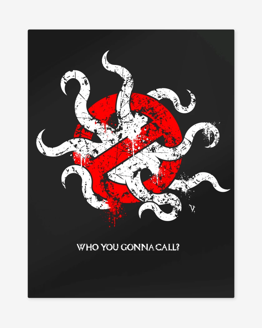 Print metalico Negro de Cazafantasmas Lovecraft