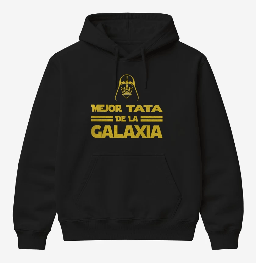 Poleron Canguro básico Negro de Mejor Tata de la Galaxia