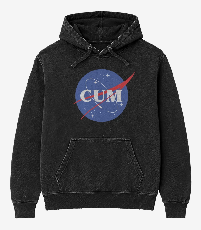 Poleron Canguro Acid Wash Negro de CUMNASA
