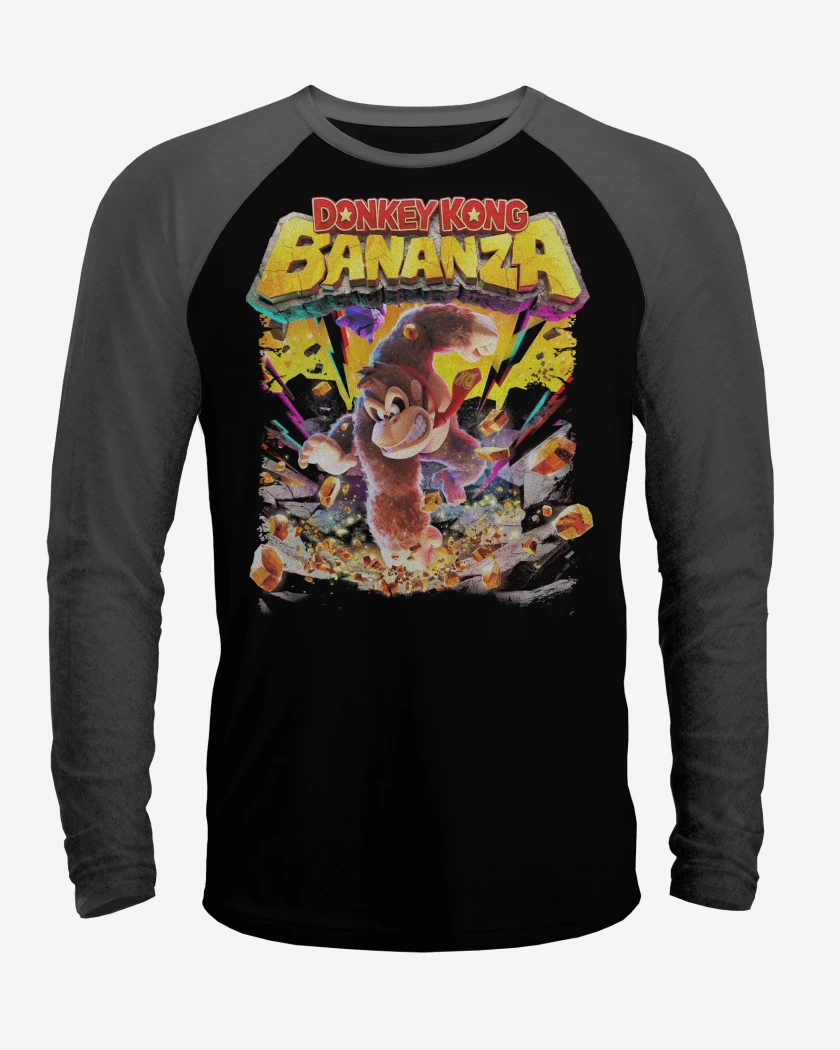 Polera Raglan Donkey Kong Bananza