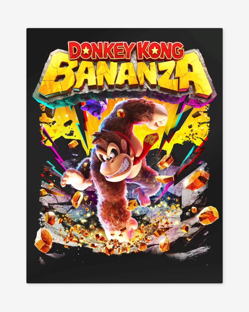 Print metalico Negro de Donkey Kong Bananza