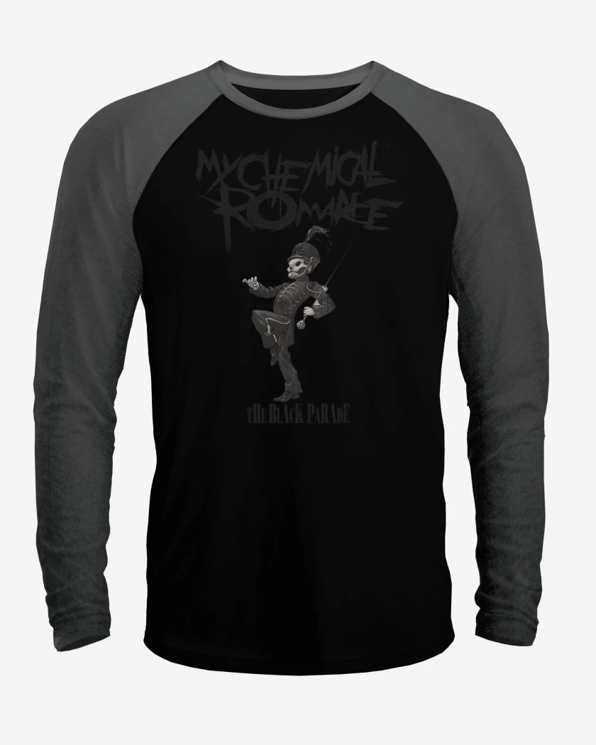 Polera Raglan Negro / Negro Heather de MCR The Black Parade