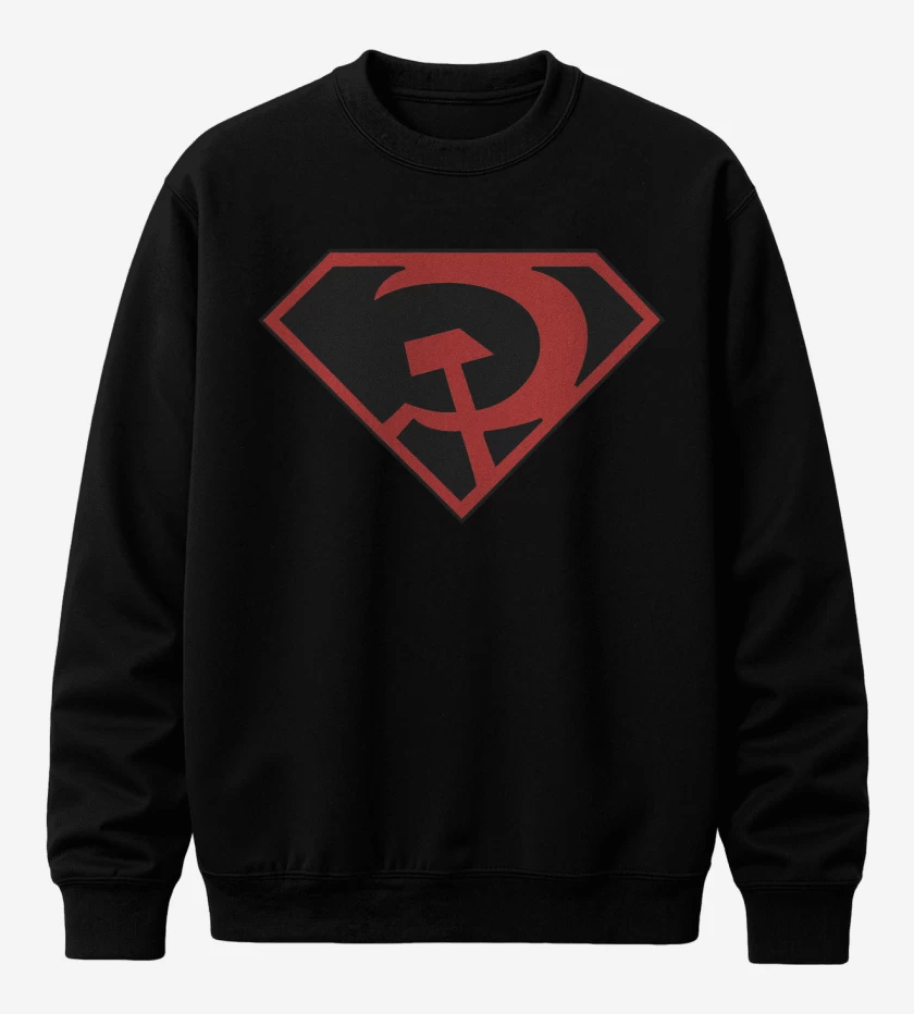 Poleron polo Negro de Superman Red Son