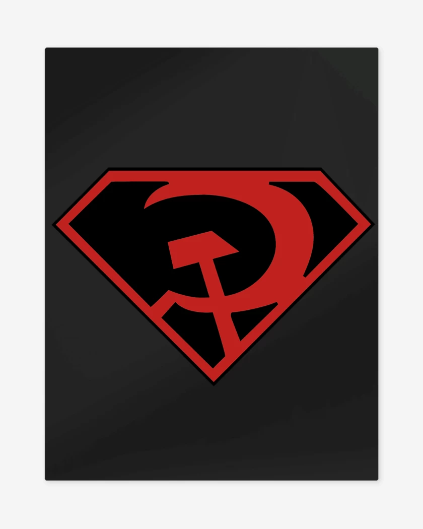 Print metalico Negro de Superman Red Son