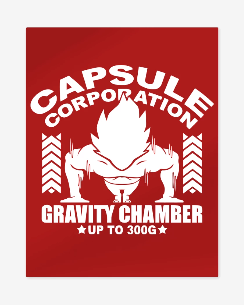 Print metalico Rojo de Gravity Chamber