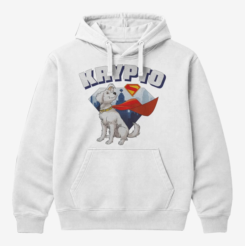 Polerón Canguro Blanco de New Krypto