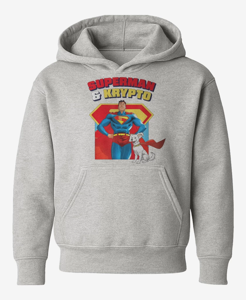 Poleron de niño Gris Melange de New Superman and New Krypto