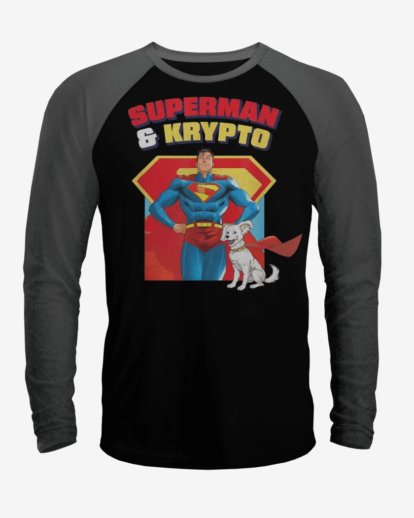 Polera Raglan New Superman and New Krypto