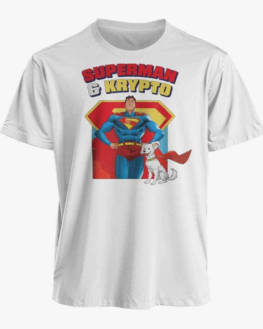 Polera premium Blanco de New Superman and New Krypto