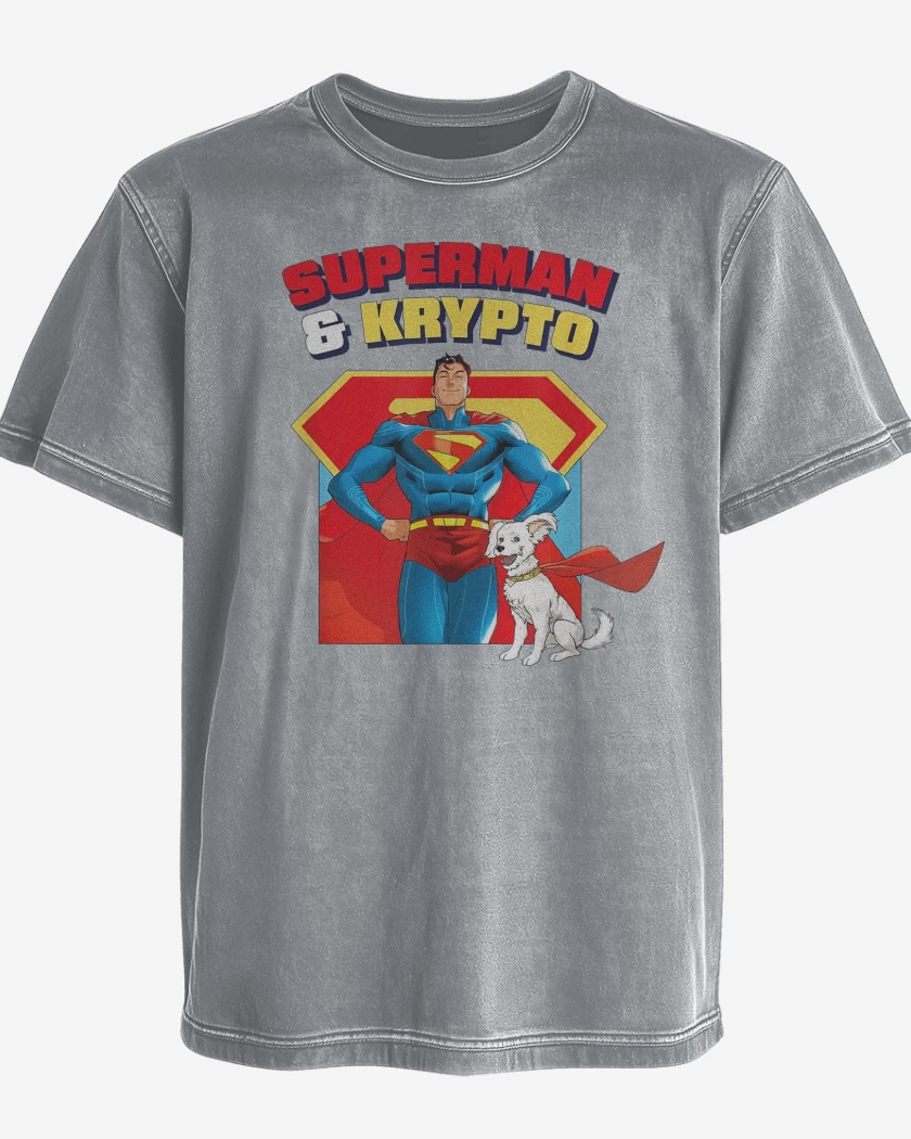 Polera desgastada New Superman and New Krypto