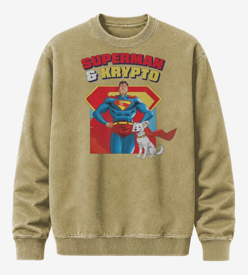 Poleron Polo Acid Wash Beige de New Superman and New Krypto