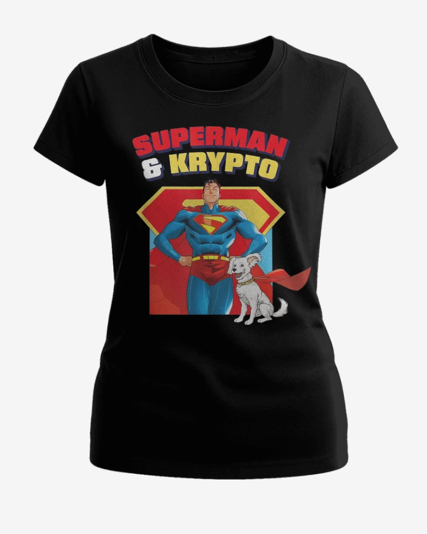 Polera de Mujer Negro de New Superman and New Krypto