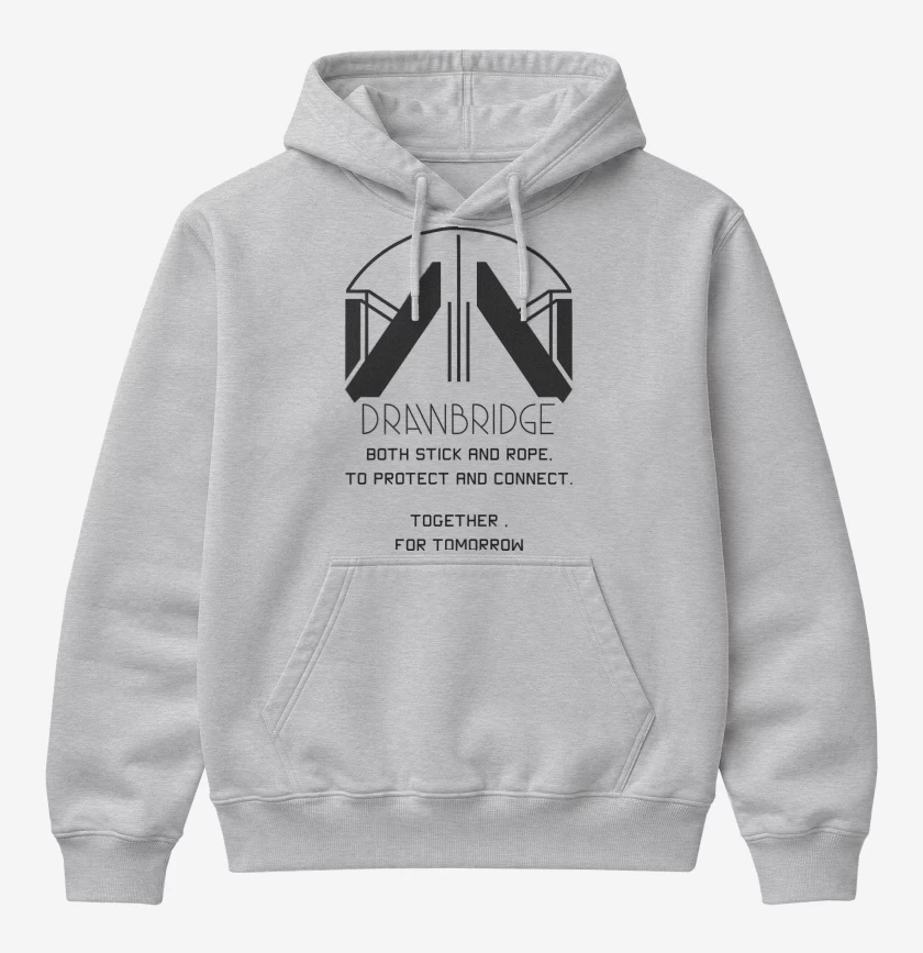 Poleron Canguro básico Gris Melange de Death Stranding Drawbridge N