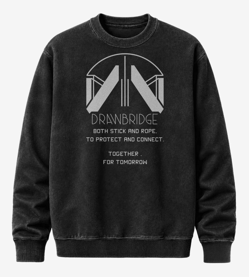 Poleron Polo Acid Wash Negro de Death Stranding Drawbridge B