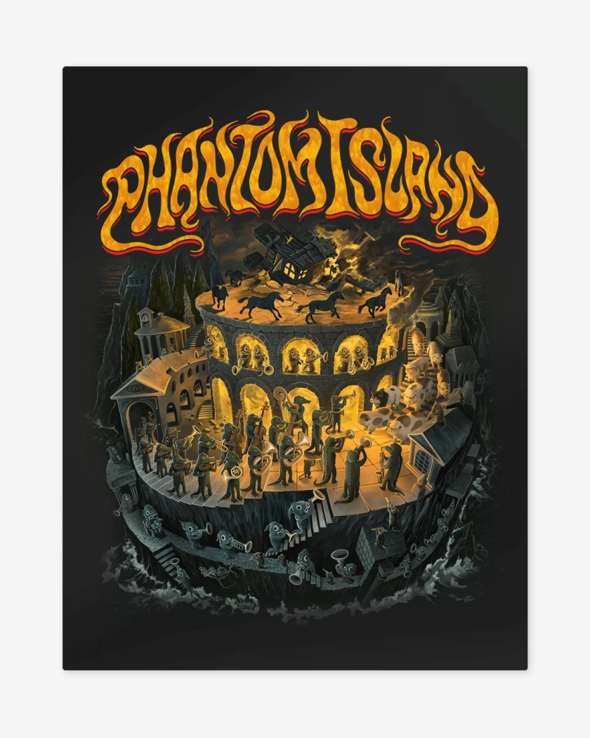 Print metalico Negro de Phantom Island