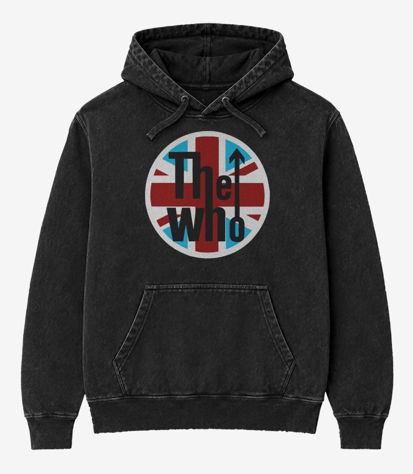Poleron Canguro Acid Wash Negro de The Who British