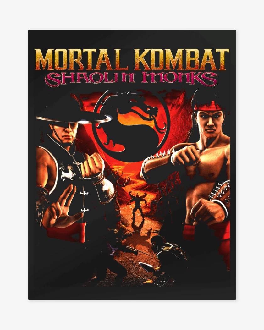 Print metalico Negro de Mortal Kombat Shaolin Monks
