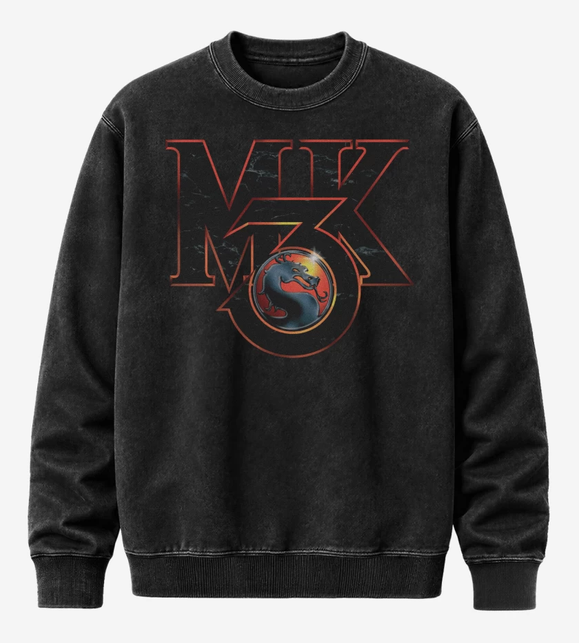 Poleron Polo Acid Wash Negro de Mortal Kombat 3
