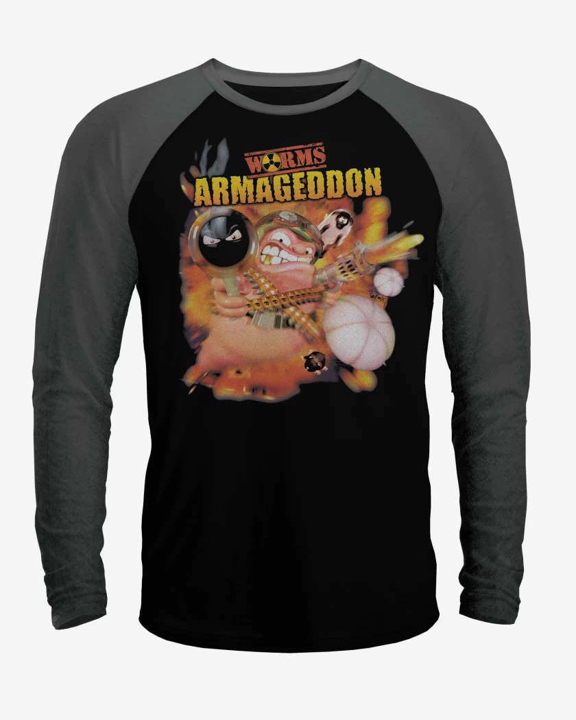 Polera Raglan Negro / Negro Heather de Worms Armageddon