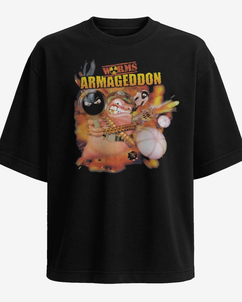 Polera Oversize Negro de Worms Armageddon