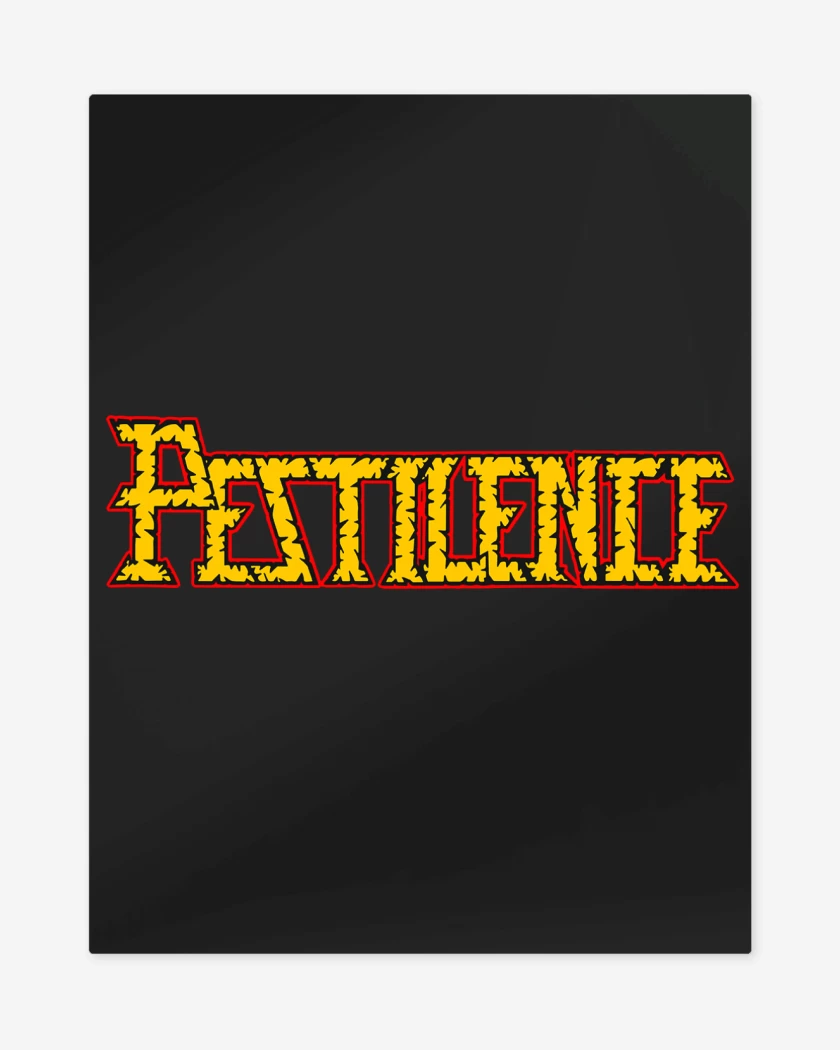 Print metalico Negro de Pestilence Logo