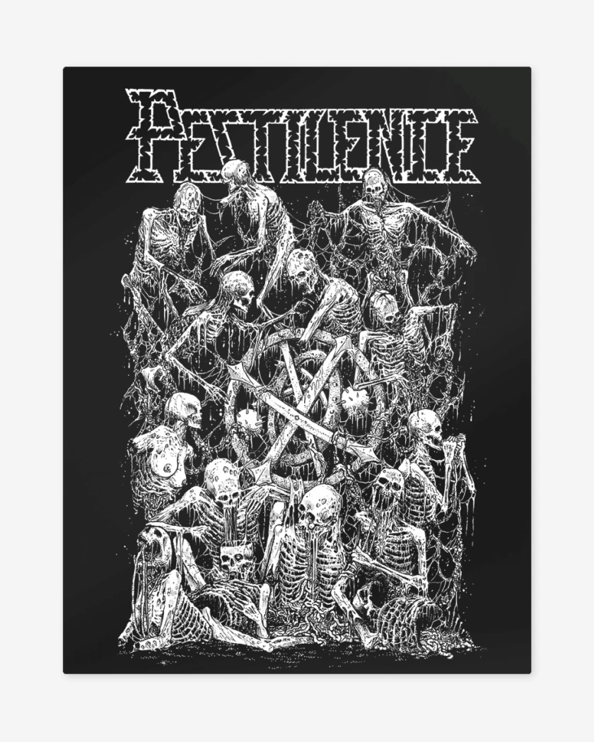 Print metalico Negro de Pestilence Corpses