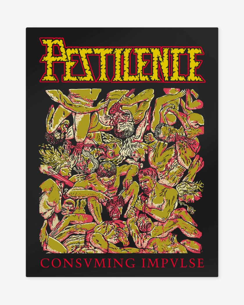 Print metalico Negro de Pestilence Consuming 