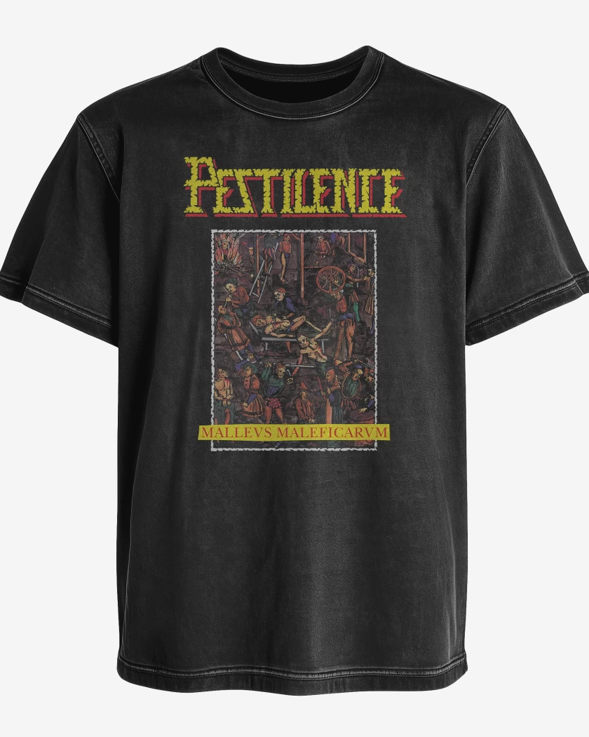 Polera desgastada Pestilence Malleus Maleficarum