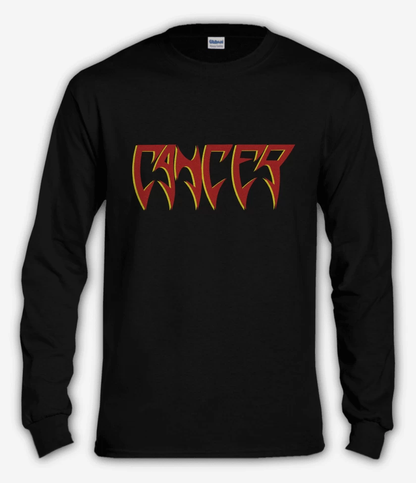 Polera manga larga Negro de Cancer Logo