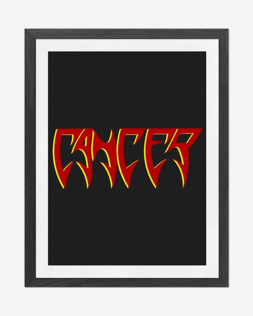 Cuadro decorativo Negro de Cancer Logo