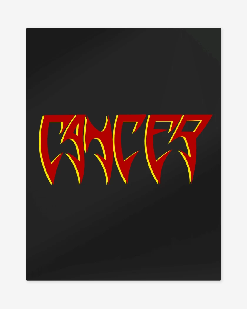 Print metalico Negro de Cancer Logo