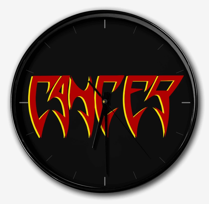 Reloj Negro de Cancer Logo