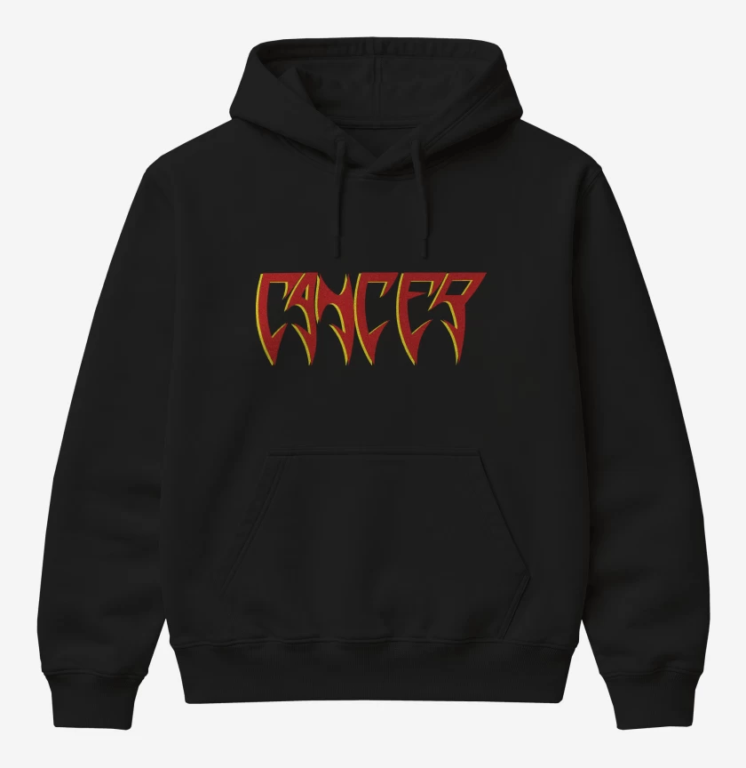 Poleron Canguro básico Negro de Cancer Logo
