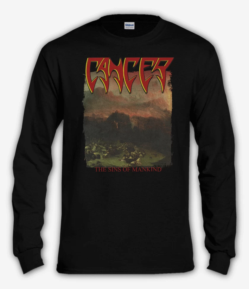 Polera manga larga Negro de Cancer The Sins of Mankind
