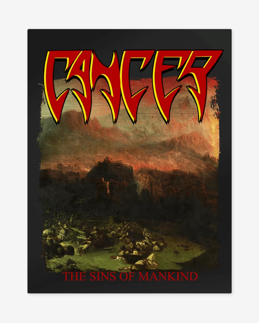 Print metalico Negro de Cancer The Sins of Mankind