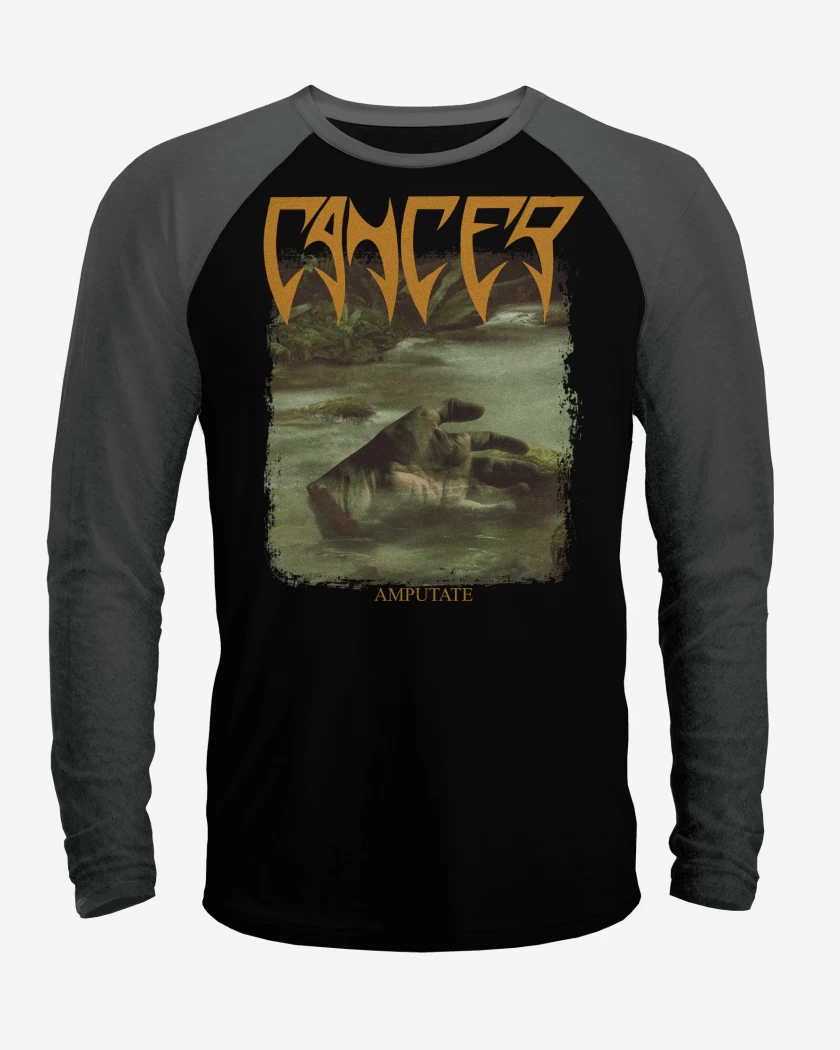 Polera Raglan Negro / Negro Heather de Cancer Amputate