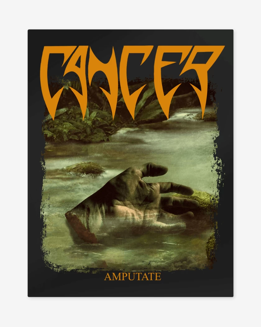 Print metalico Negro de Cancer Amputate