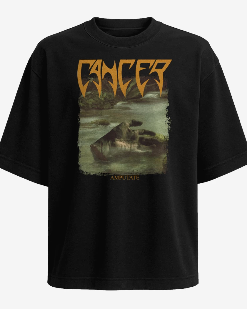 Polera Oversize Negro de Cancer Amputate