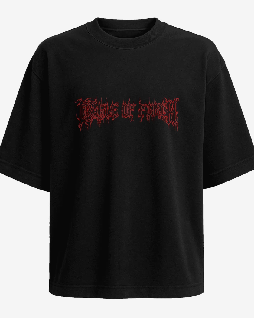 Polera Oversize Negro de Cradle of Filth Logo