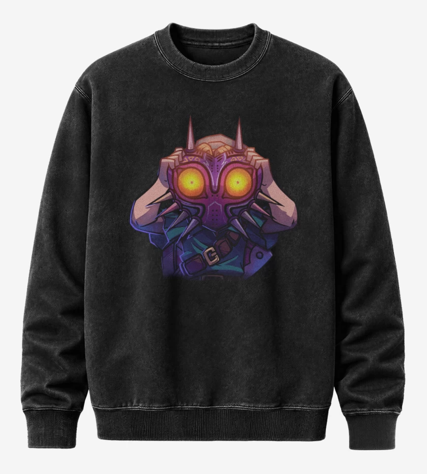 Poleron Polo Acid Wash Negro de Link Majora