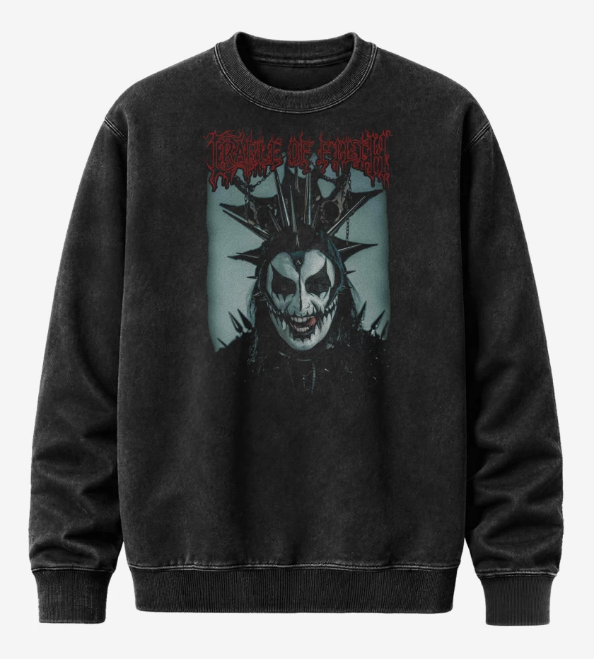 Poleron Polo Acid Wash Negro de Cradle of Filth Dani