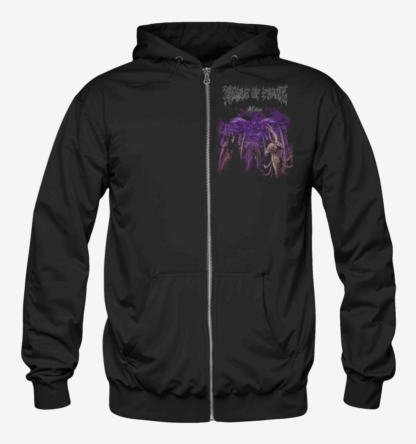 Poleron Canguro con cierre Negro de Cradle of Filth Midian