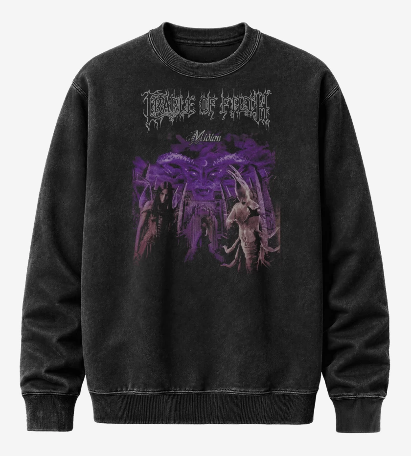 Poleron Polo Acid Wash Negro de Cradle of Filth Midian