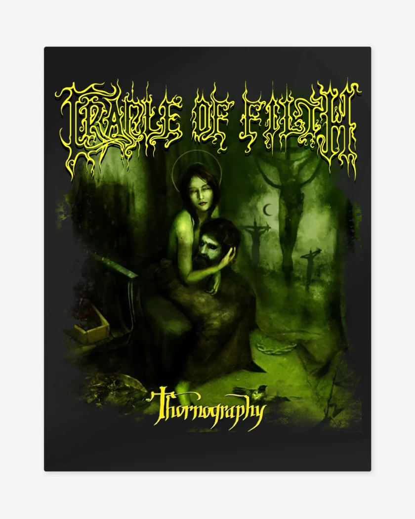 Print metalico Negro de Cradle of Filth Thornography