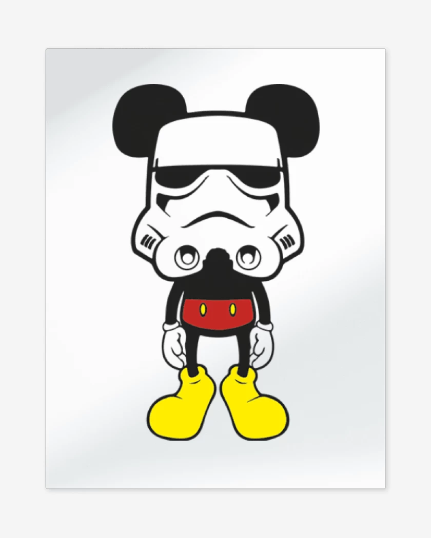 Print metalico Blanco de Mickey trooper