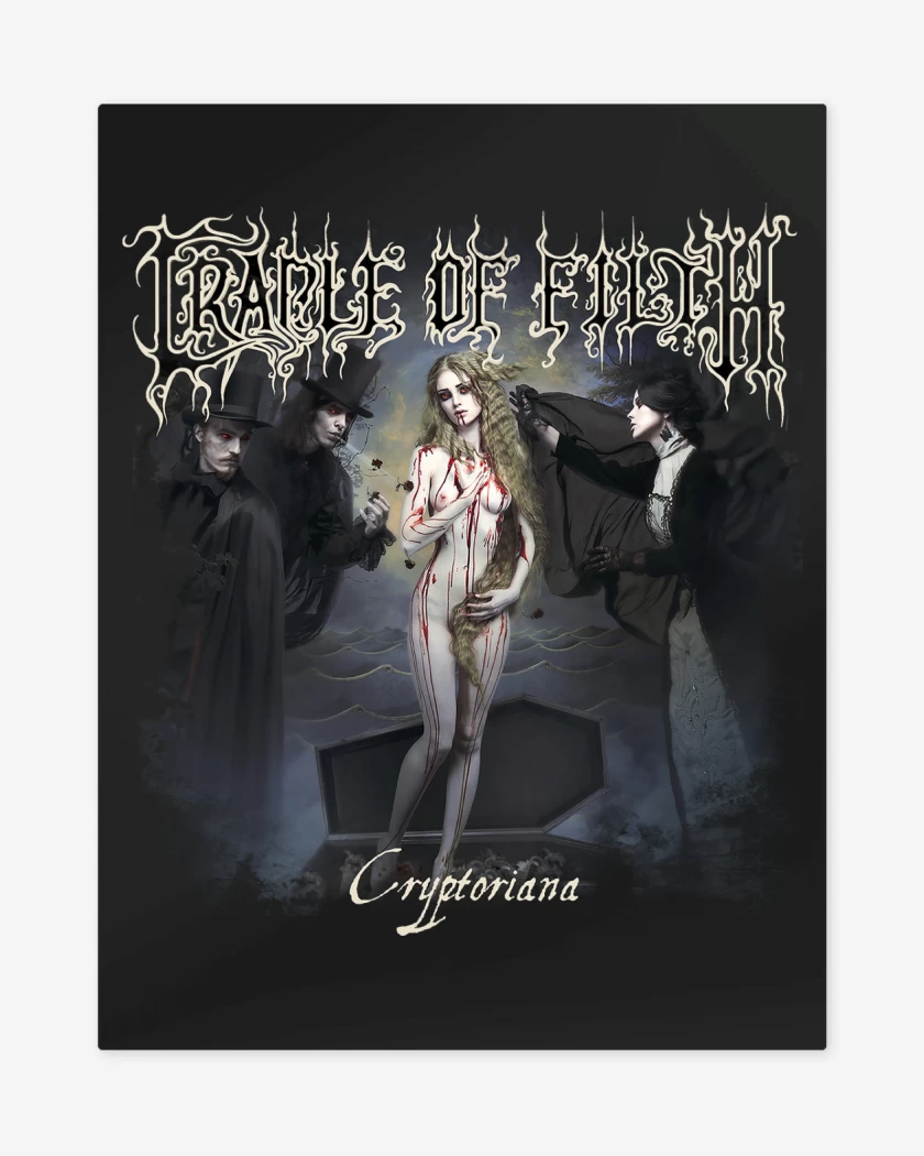 Print metalico Negro de Cradle of Filth Cryptoriana