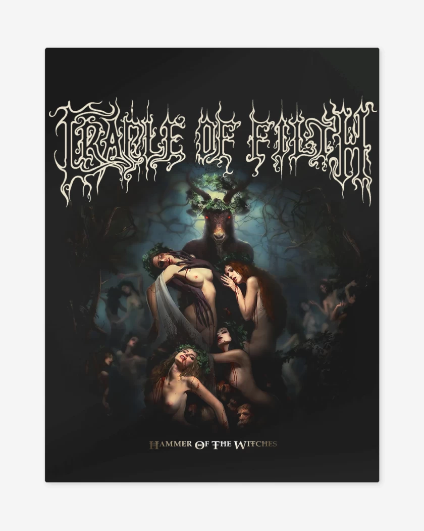 Print metalico Negro de Cradle of Filth Hammer of the Witches
