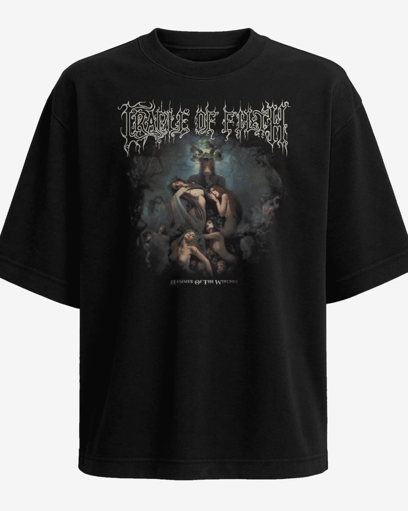 Polera Oversize Negro de Cradle of Filth Hammer of the Witches