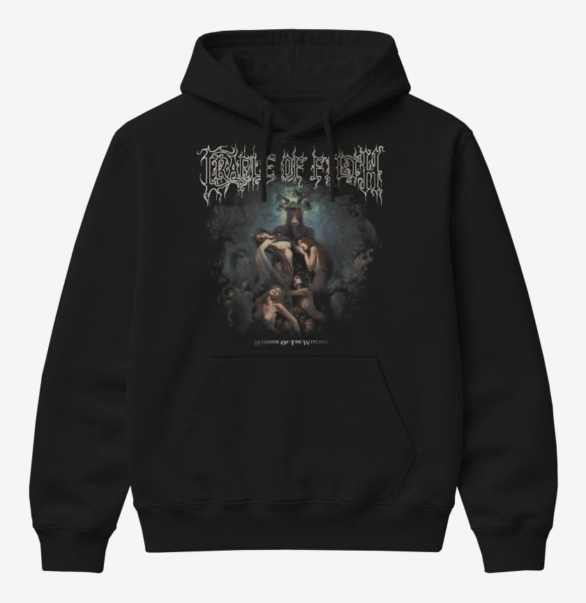 Poleron Canguro básico Negro de Cradle of Filth Hammer of the Witches