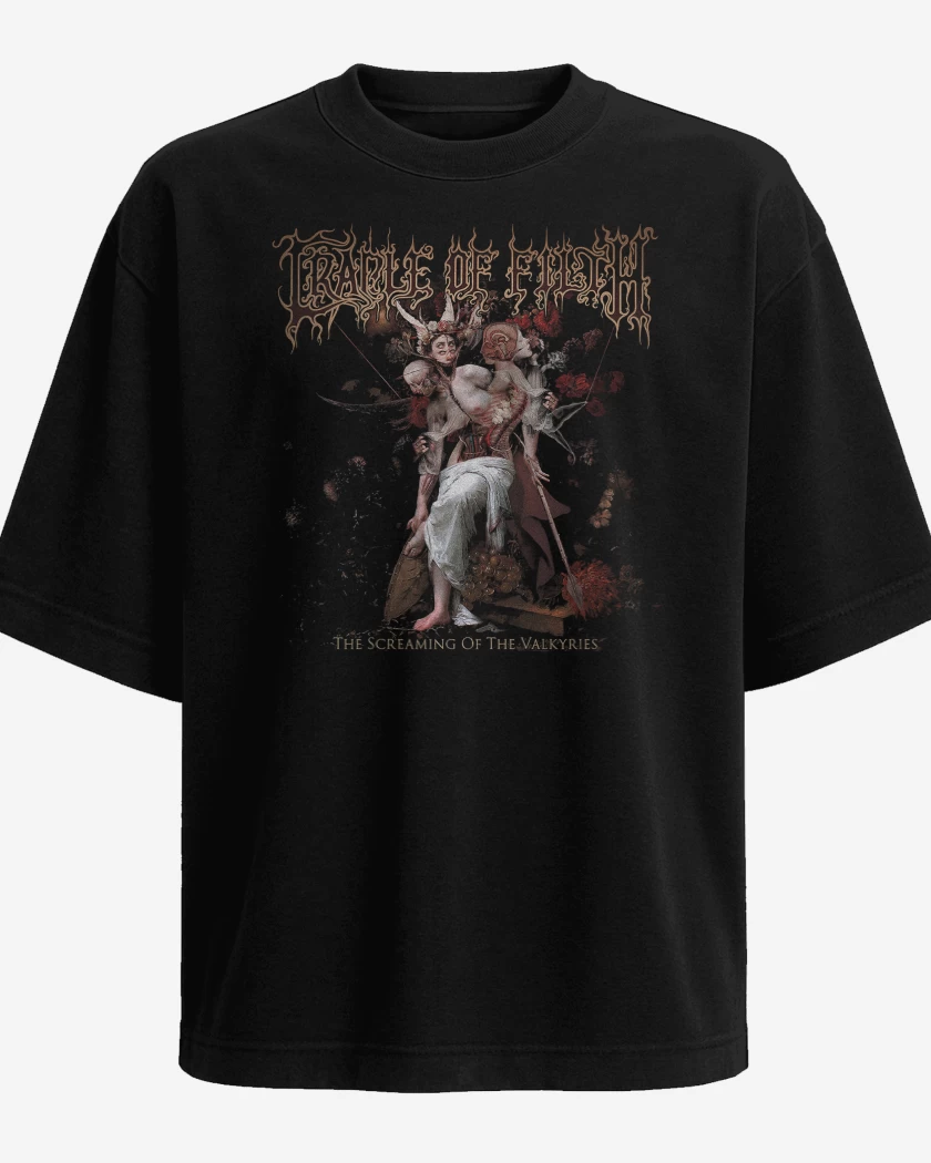 Polera Oversize Negro de Cradle of Filth The Screamig of the Valkyries